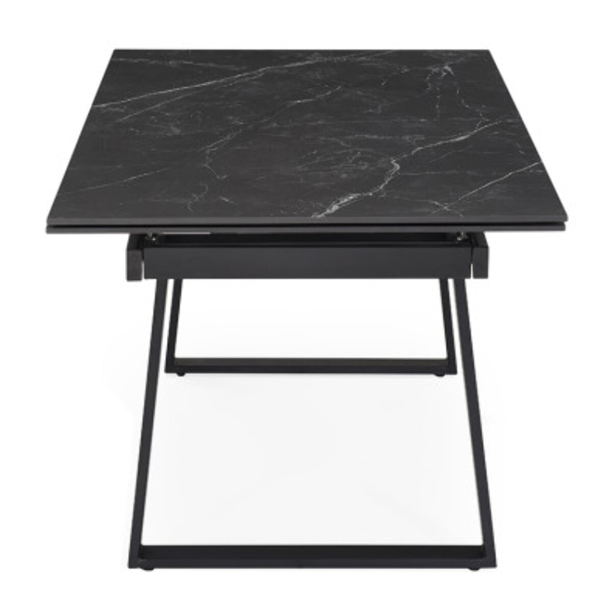 Table extensible céramique noir marbré 180/260cm - UNIK