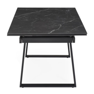 Table extensible céramique noir marbré 180/260cm - UNIK