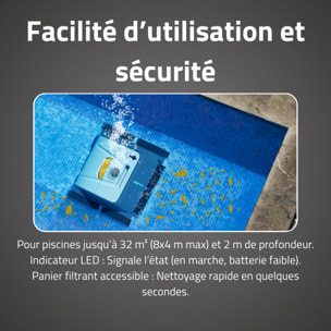 Bestway Robot piscine sans fil Diamond nettoyage fond et parois 32 m² max