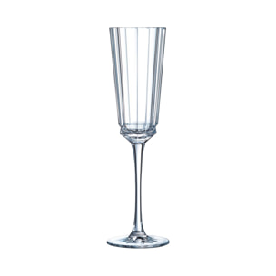 4 flûtes à Champagne 17cl Macassar - Cristal d'Arques - Verre ultra transparent au design vintage