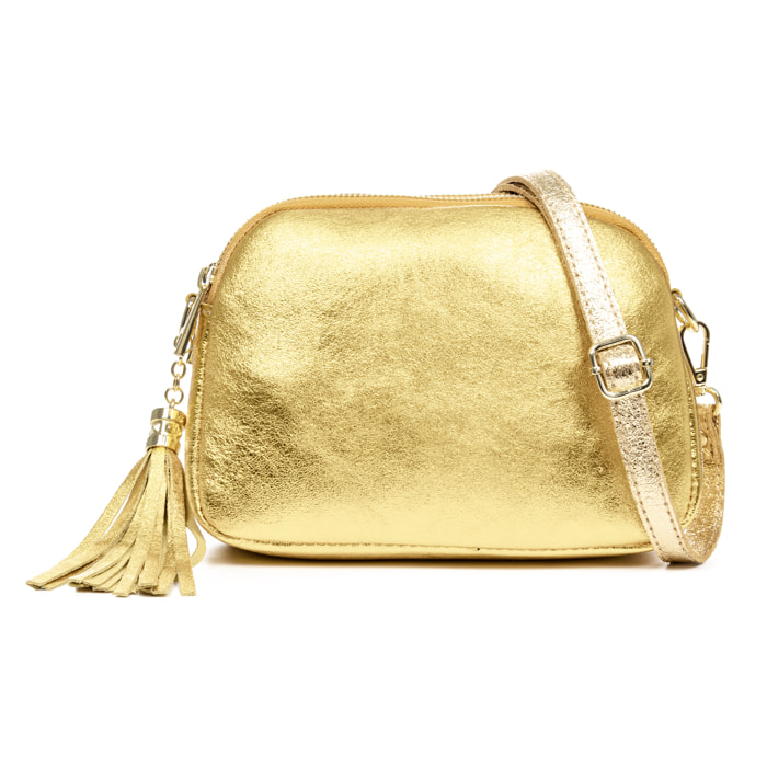 Aliminusa bolso bandolera Mujer. Piel auténtica Gamuza Lacada.