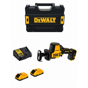 Scie sabre compacte XR 18V brushless - DEWALT - avec 2 batteries 5.0 Ah - chargeur - TSTAK - DCS369P2-QW