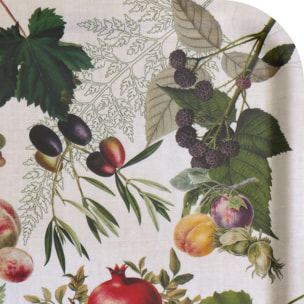 Plateau bois imprimé beige vert Abondance d'automne naturel