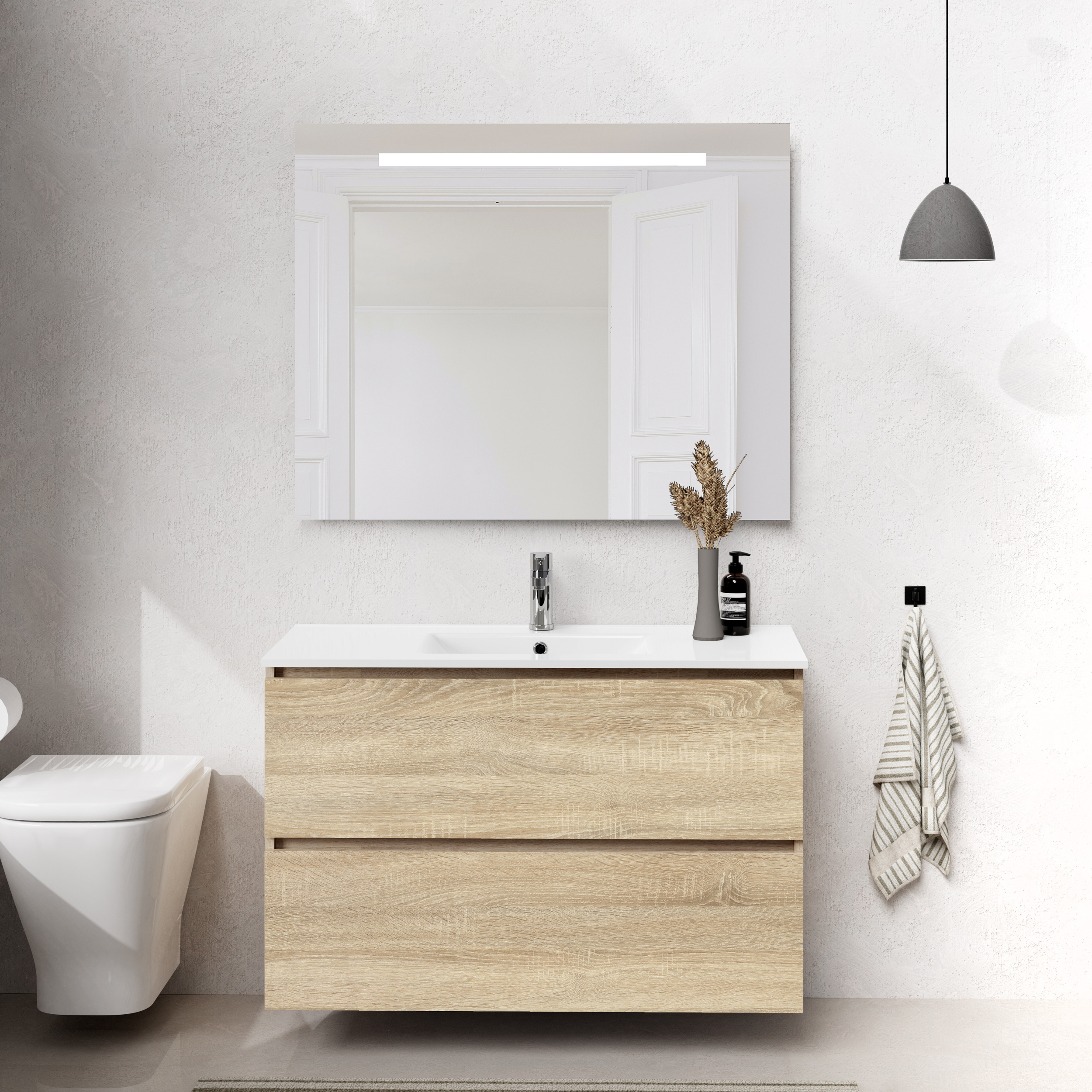 Ensemble de salle de bain SEA Alday, 100cm, Bois Naturel