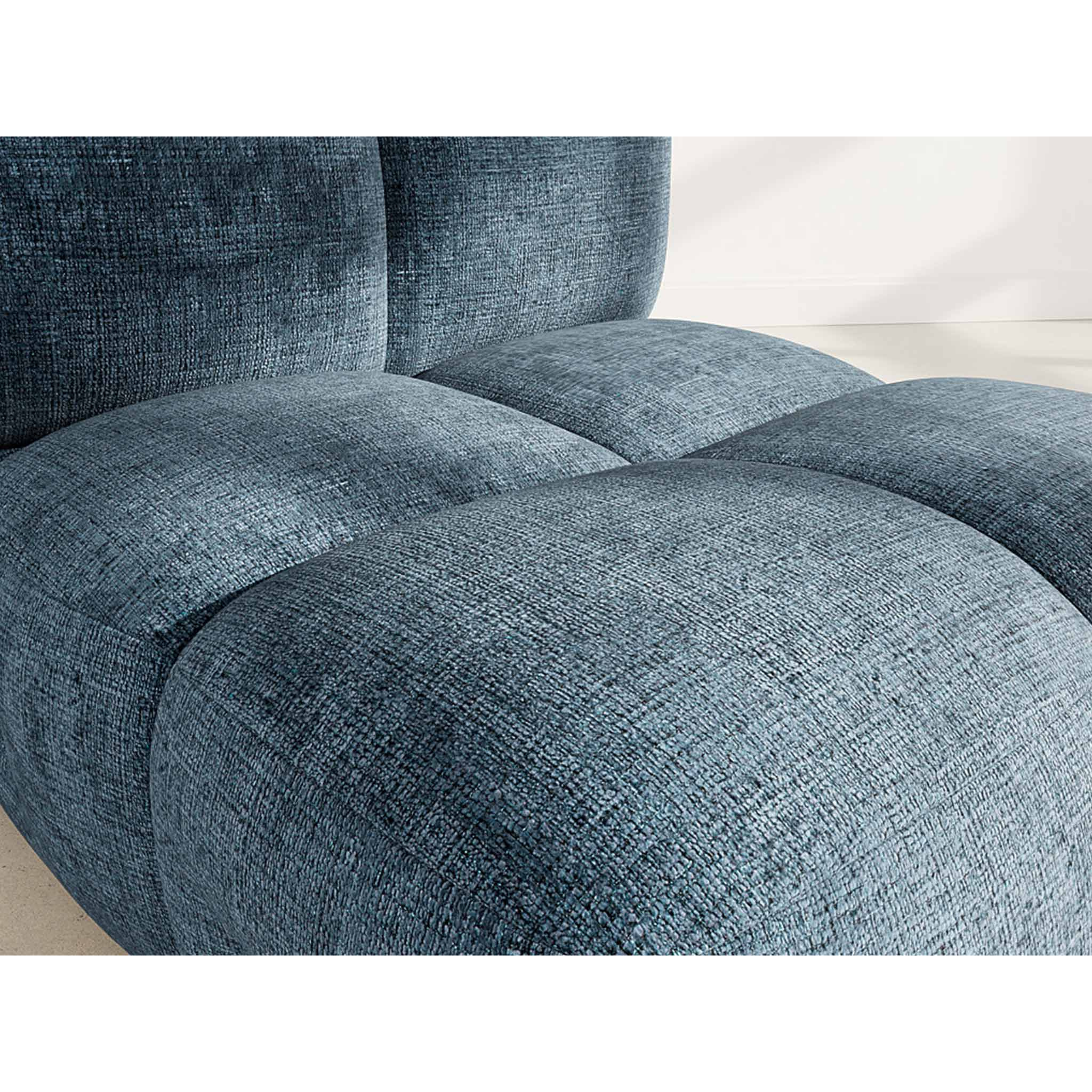Grace - module d'assise en velours texturé - Bleu