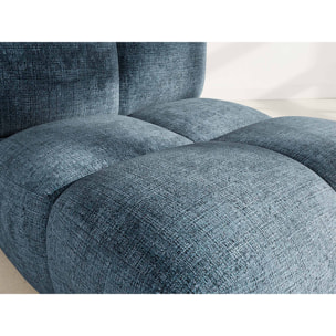 Grace - module d'assise en velours texturé - Bleu