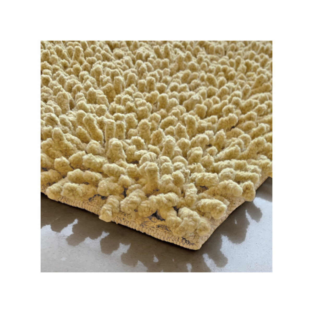 Tapis de salle de bain rectangulaire 40 x 60 cm en coton chenille - SHAGGY