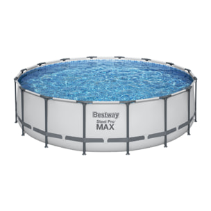 Bestway Piscine hors sol tubulaire ronde Bestway Steel Pro Max 488 x 122 cm gris clair