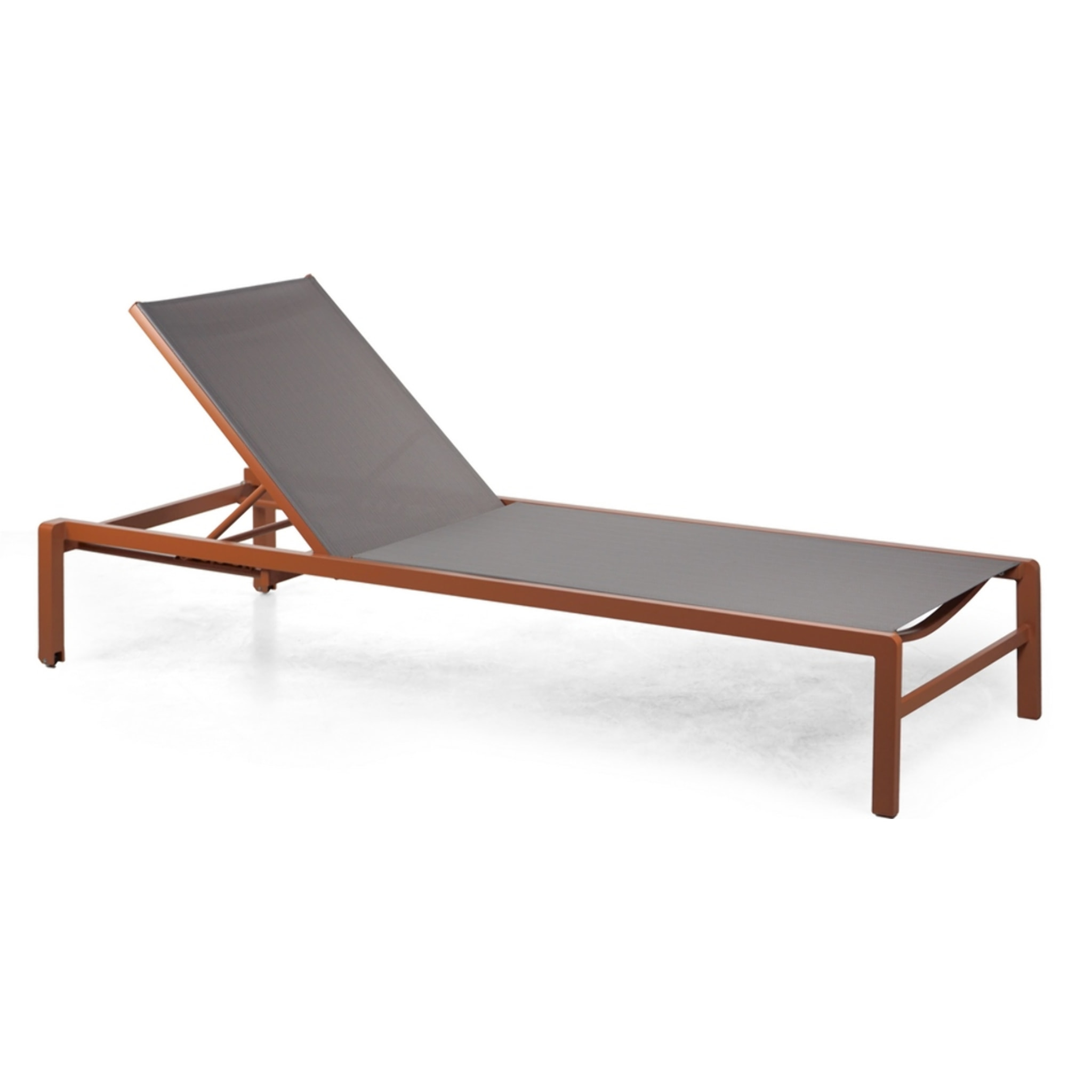 Lettino prendisole reclinabile in alluminio mattone - Chiara