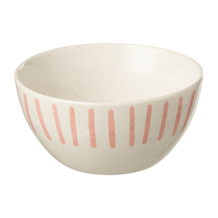 J-Line bol Pattern - porcelaine - rose - 4 pcs