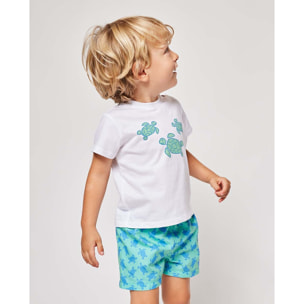 CAMISETA BLANCA TORTUGAS VERDES