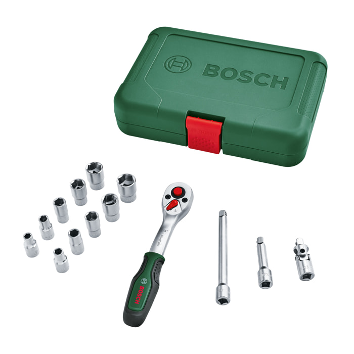 Set 14 pièces avec cliquet 1/4' - BOSCH - 1600A02BY0