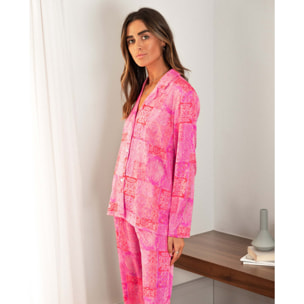 Pijama de Mujer Largo Camisero Rosa | Pijamas Bonitos THE-ARE