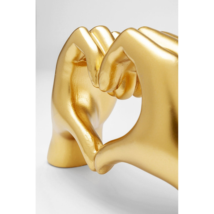 Déco mains dorées coeur 24cm Kare Design