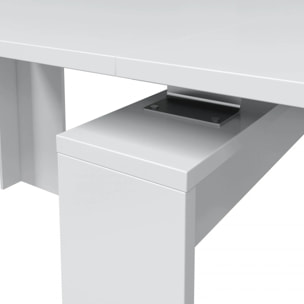 Mesa consola extensible Denis en blanco brillo 50-235 cm Blanco