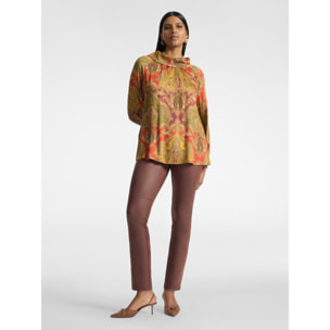 Elena Mirò - Pantaloni slim in tessuto spalmato - Marrone