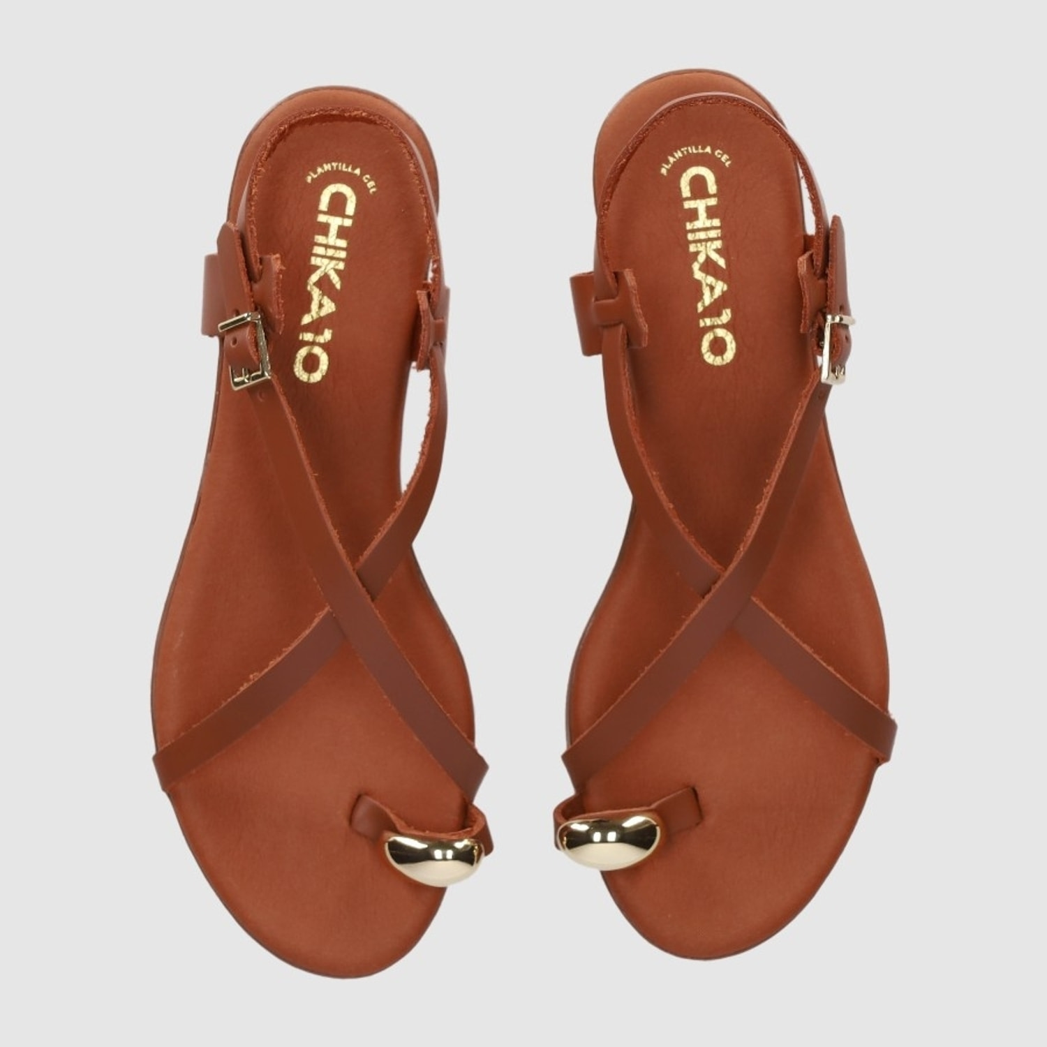 Sandalias de Piel - Cuero - Tacón: 2 cm