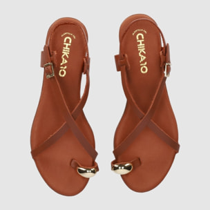 Sandalias de Piel - Cuero - Tacón: 2 cm