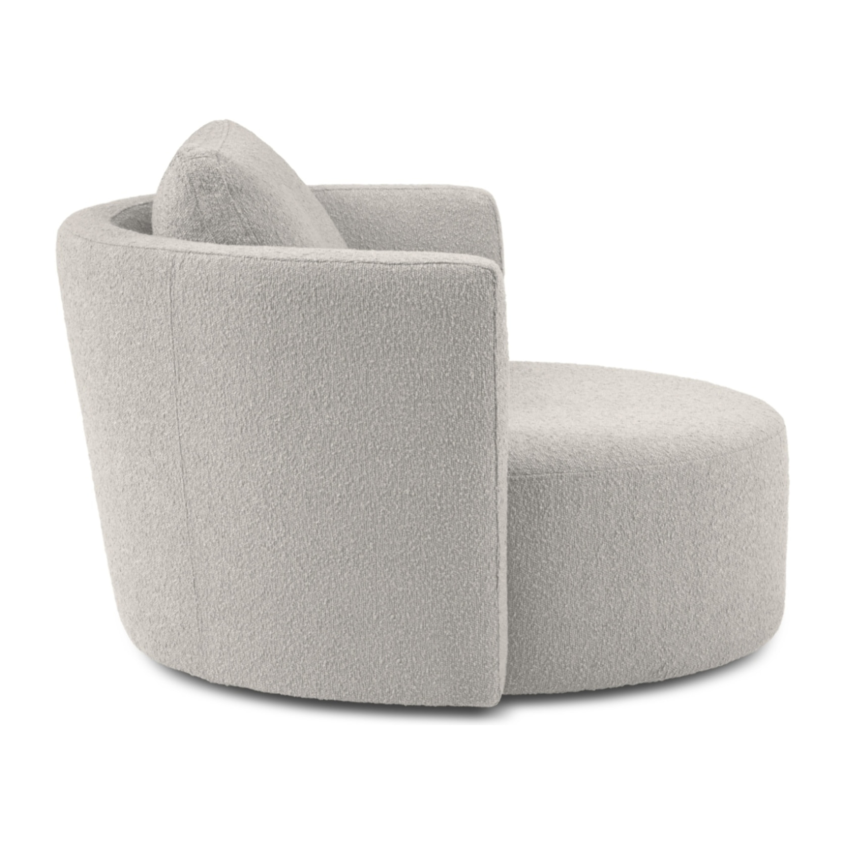 Fauteuil pivotant "Adam" bouclé gris clair