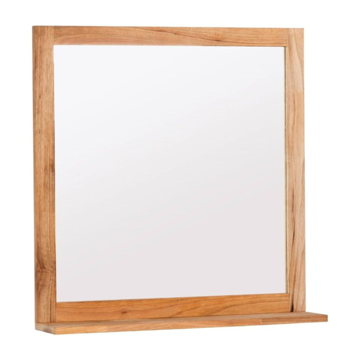 Miroir avec étagère, 60x61,5 cm décor noyer, Naturel Home (HOMEZRC)