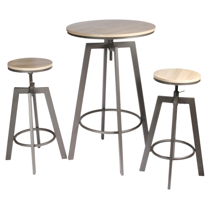 Table Mange Debout 2 Tabourets Reglables Aria