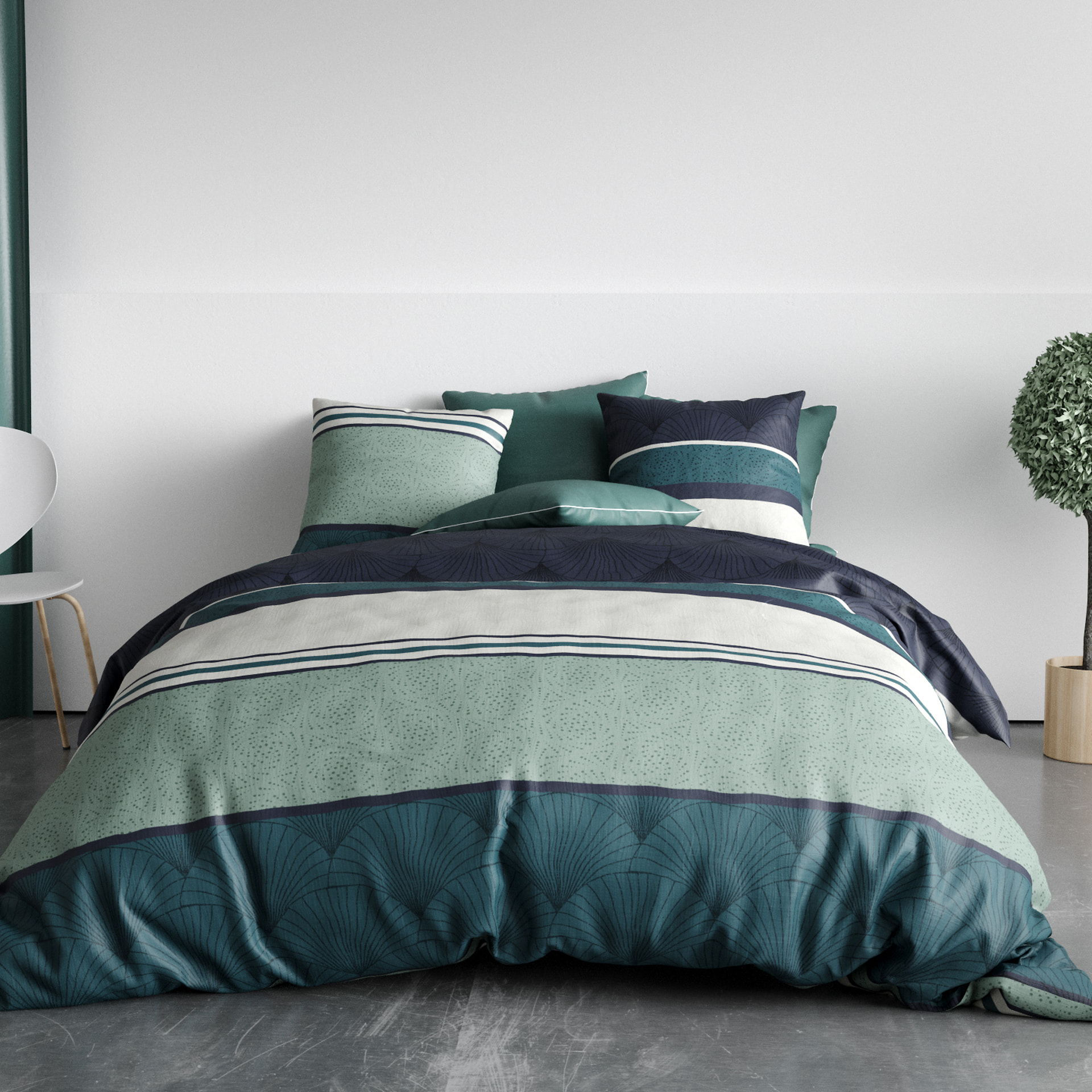 Parure Housse De Couette 3pcs 100% Coton 57 Fils Antika