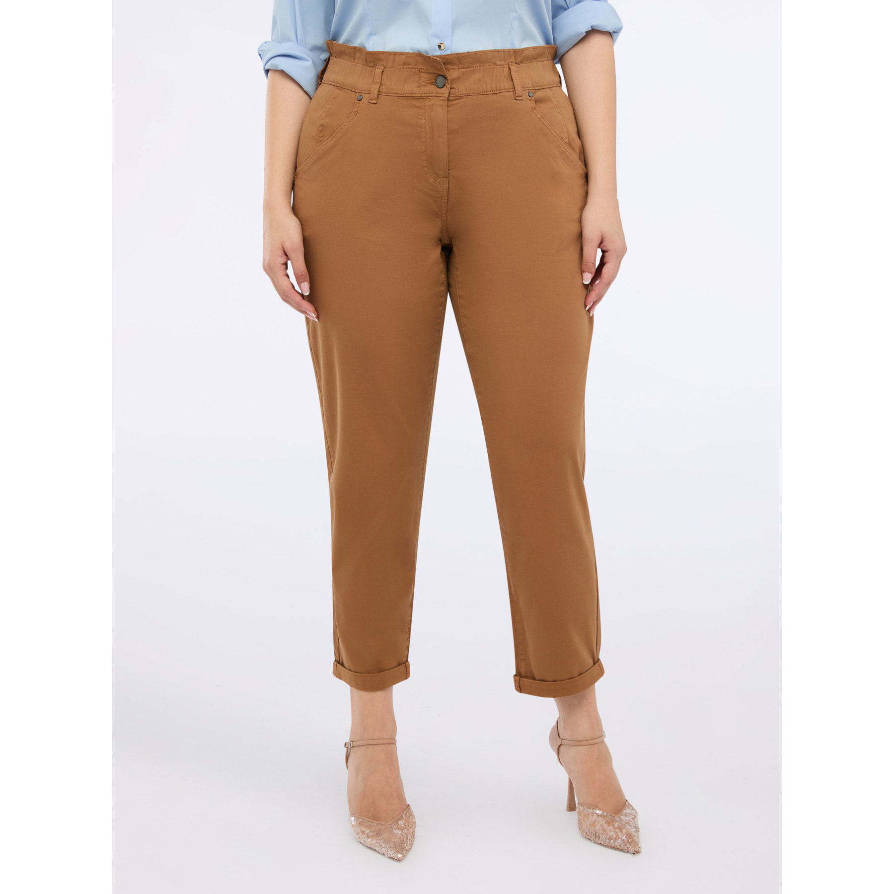 Fiorella Rubino - Pantaloni balloon in misto cotone - Marrone