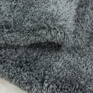 Tapis longs poils shaggy tissé motif uni TENI