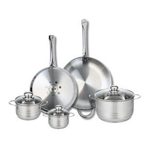 Ensemble de 2 Poêles de cuisson 28 et 32 cm et 3 faitouts 12, 14 et 20 cm Elo Profi Brillant