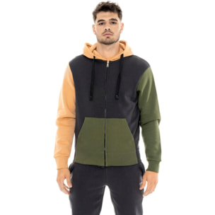 Sudadera con capucha hombre Leone 1947 Apparel Color Block cremallera invierno