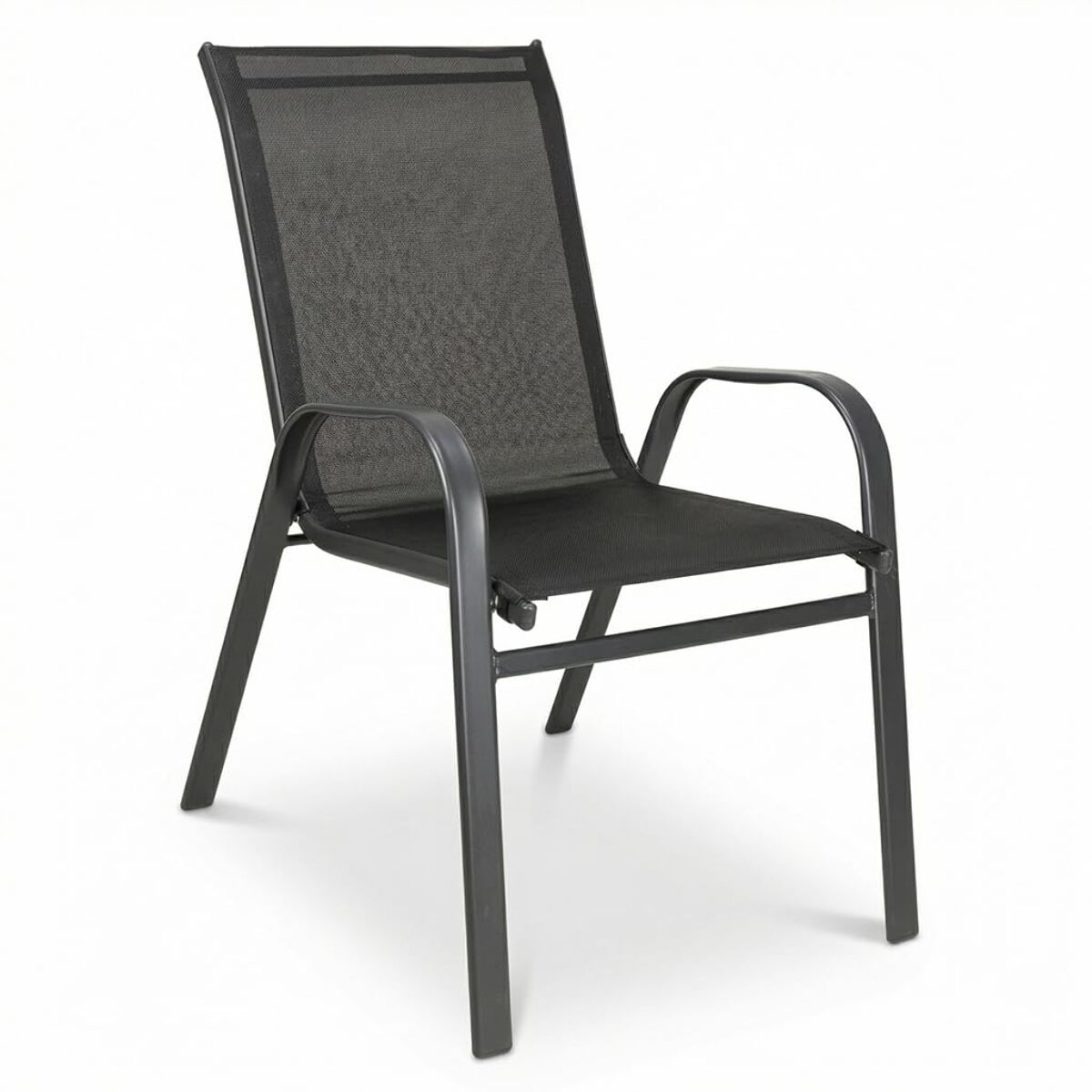 Set 4 sedie da giardino in acciaio zincato verniciato a polvere con seduta in texilene traspirante, resistenti agli agenti atmosferici, leggere e confortevoli, ideali per balcone terrazzo e outdoor, facili da pulire e durevoli