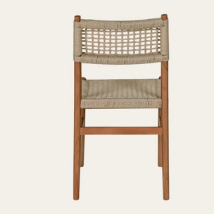 Chaise Amalfi -bois massif de hêtre et corde-couleur naturel 44 x 86 x 55 cm