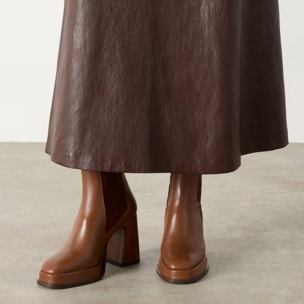 Botín de tacón Bimba en napa con cierre elástico