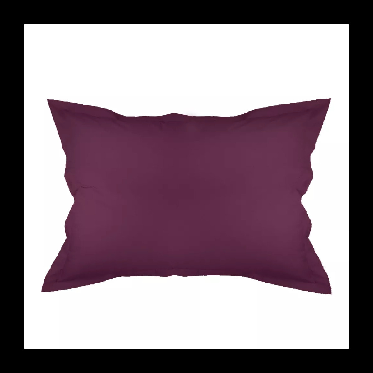 Taie d'oreiller percale de coton uni violet Olana raisin