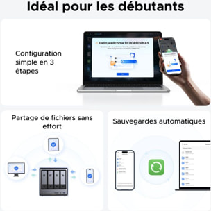 Serveur NAS UGREEN 4 baies DX4800 Plus Gris anodisé