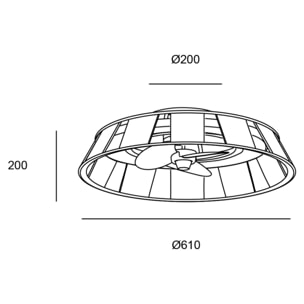Forlight Mim - Ventilador de Techo con Lámpara LED sin Aspas con Pantalla de Cuerda Trenzada 6 Velocidades Luz Regulable