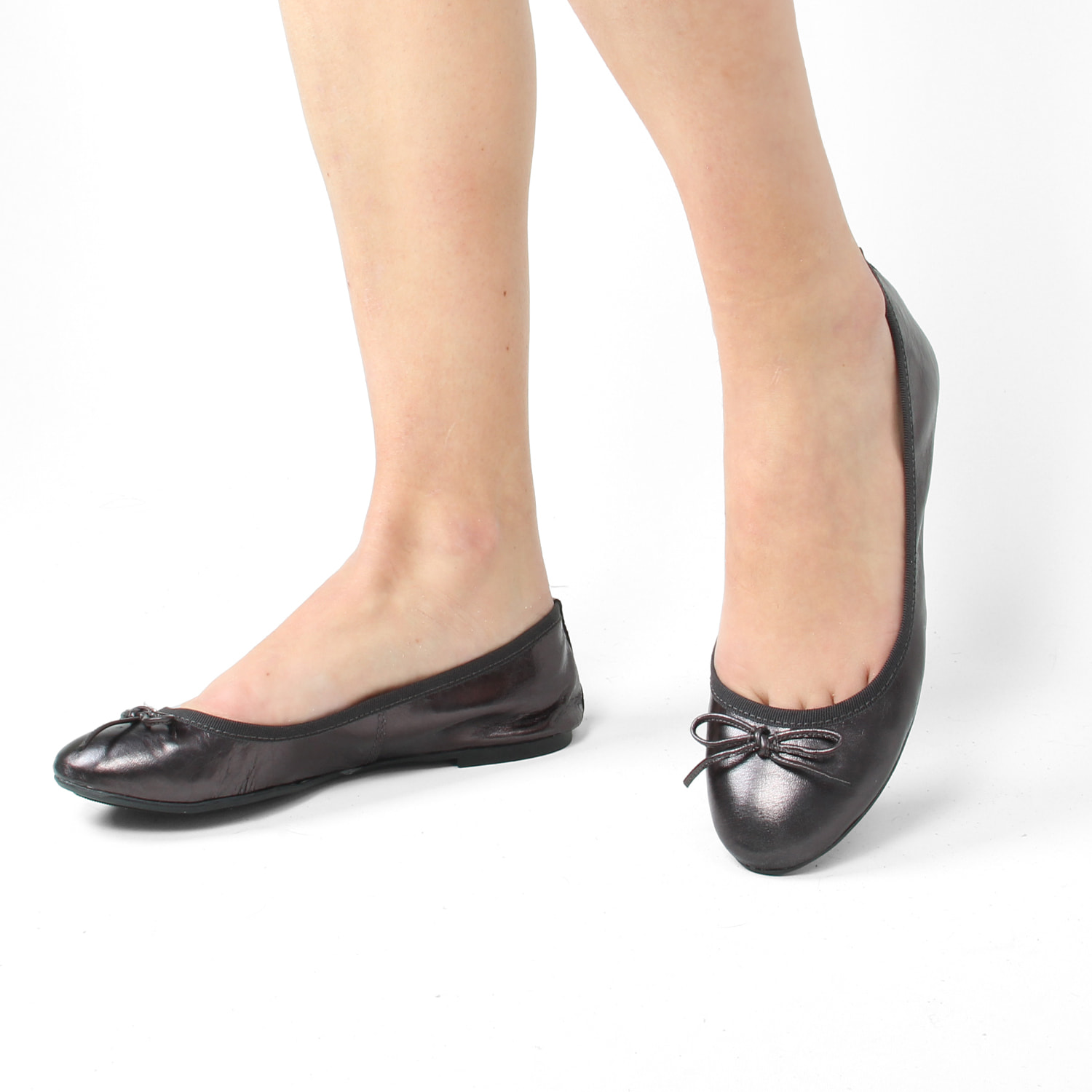 Ballerine Donna In Pelle Colore Grigio-