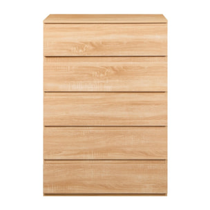 Cassettiera camera da letto con 5 cassetti legno naturale - Vale