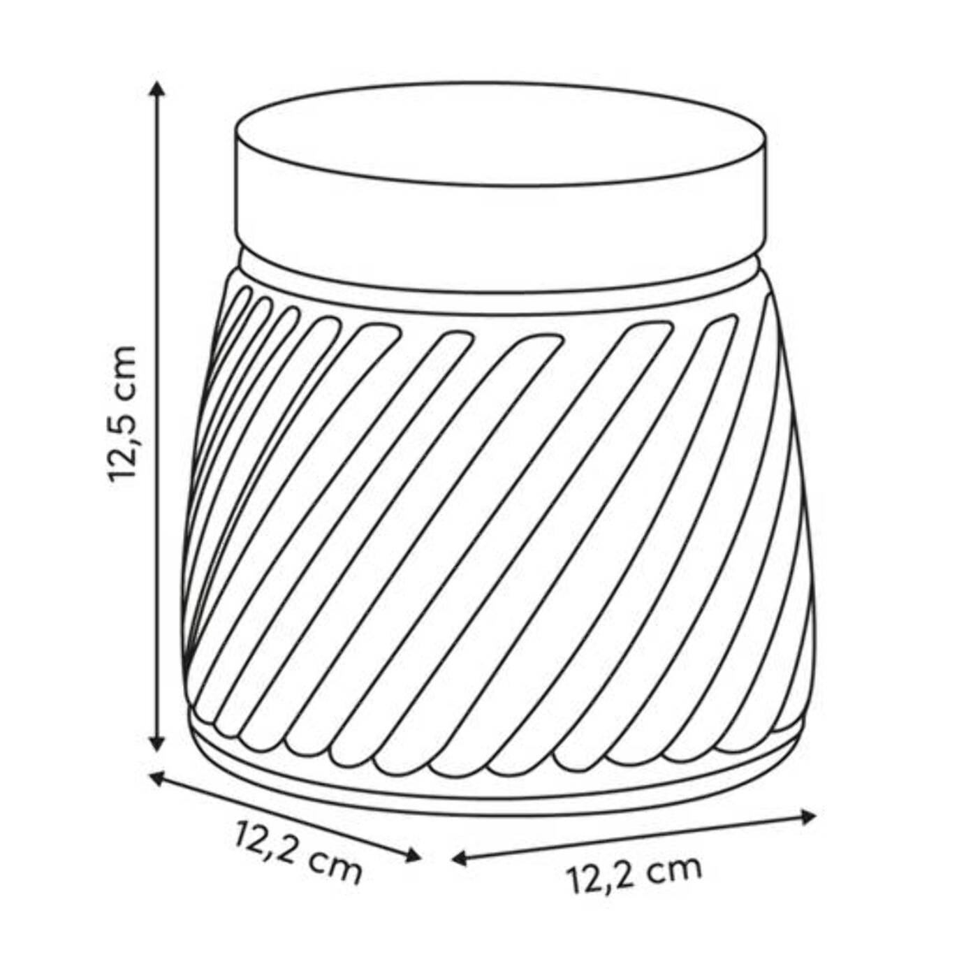 Bocal Striva rond 0,9L transparent