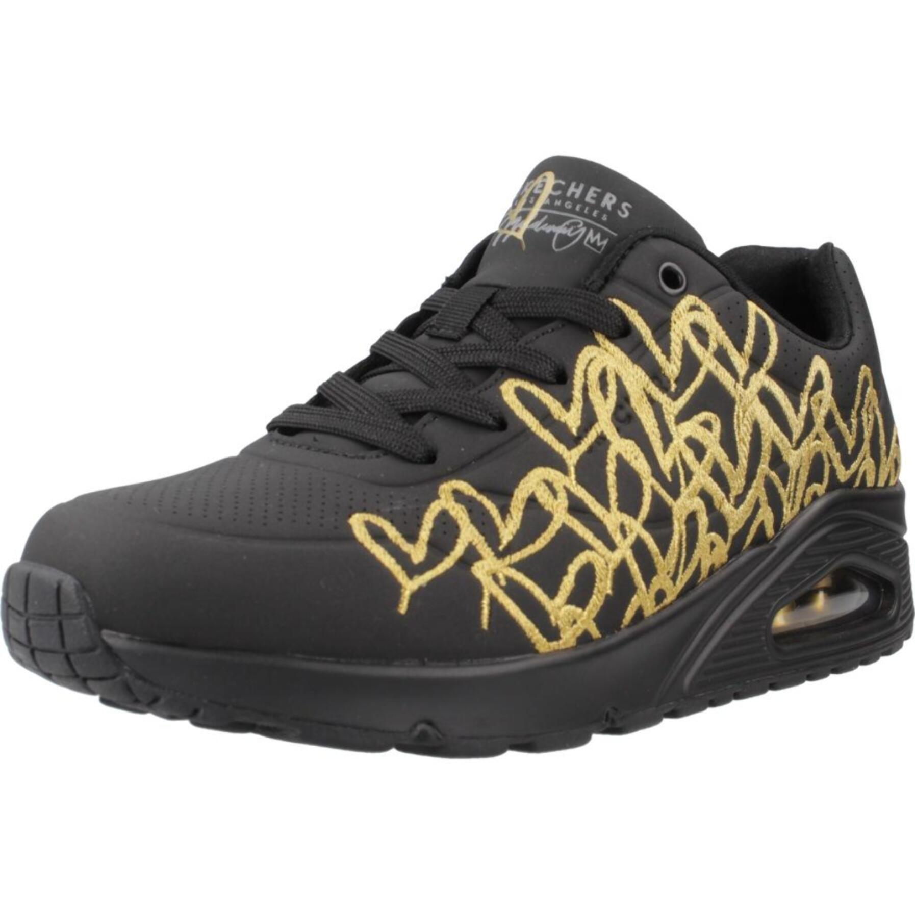 Sneakers De  Mujer Uno - Golden Heart Negro
