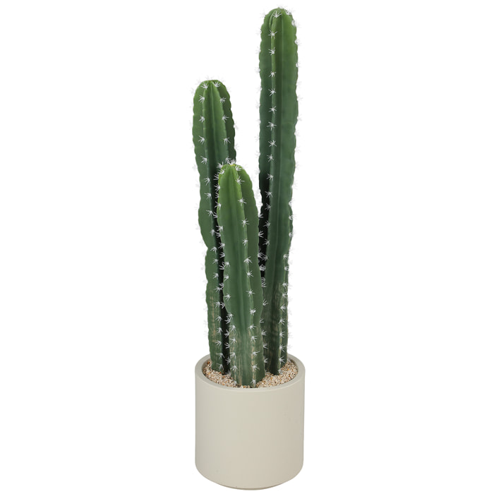 Cactus artificiel 3 pieds H. max. 95 cm pot inclus coloris crème