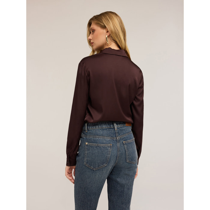 Motivi - Camicia satin - Marrone