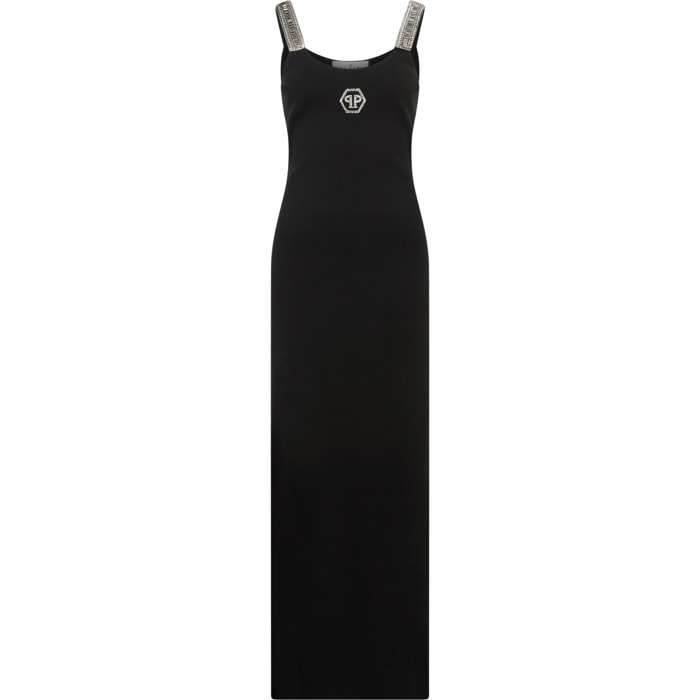 PHILIPP PLEIN Long Tank Dress Strass Hexagon