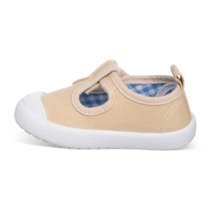 Lona beige con Velcro, básica, versátil y cómoda Ideal para combinar con cualquier outfit