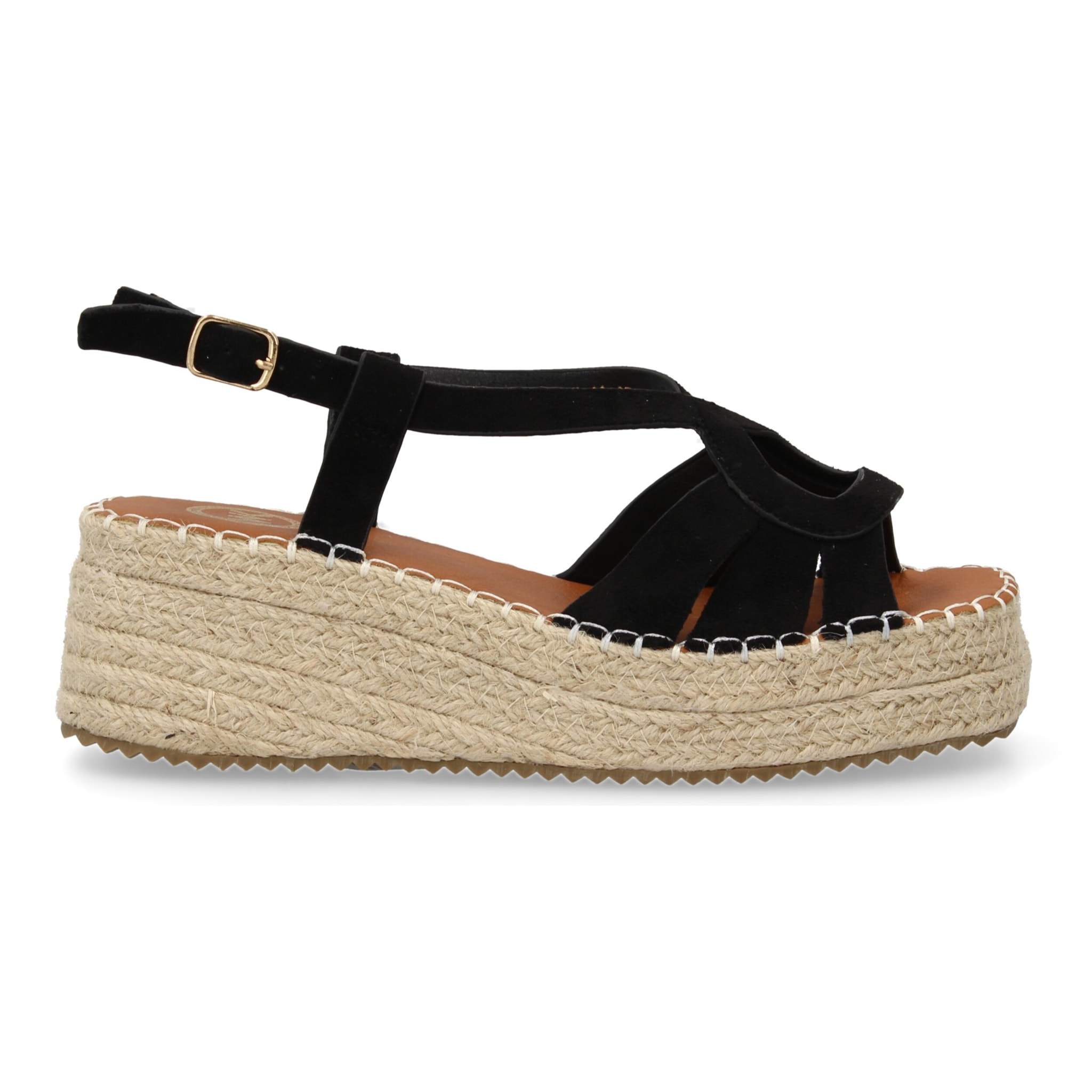 Sandalia de cuña de yute para mujer, comodas y elegantes, diseño moderno con tiras en la pala