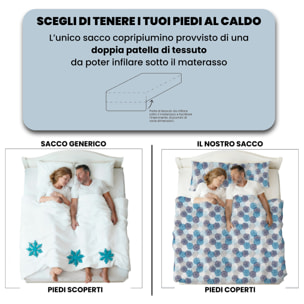 COPRIPIUMINO FANTASY, 100% Microfibra, No Stiro - SOFFIONI BLU
