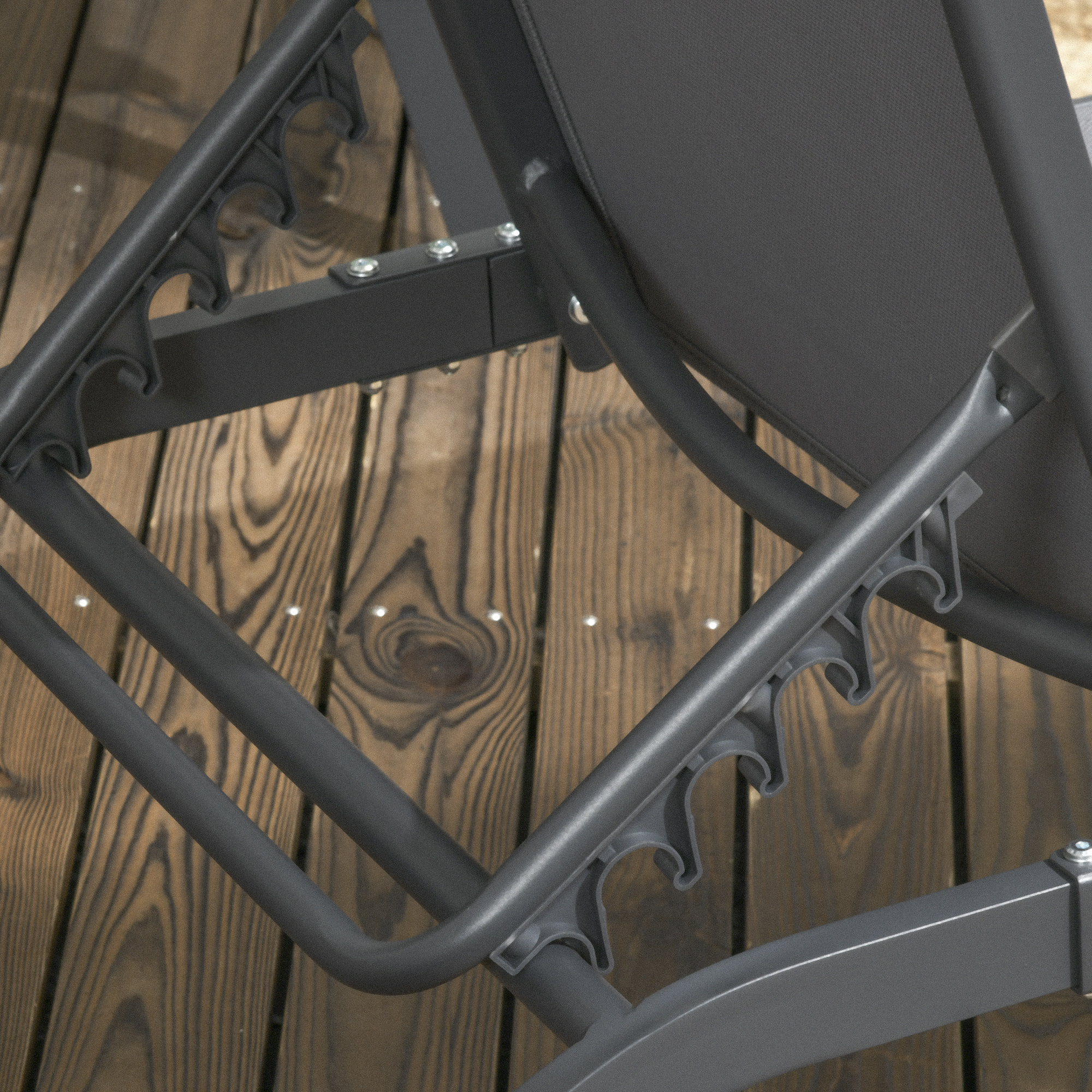 Pack de 2 Tumbonas de Jardín Exterior Tumbonas Reclinables de Aluminio con Respaldo Ajustable de 5 Niveles y Ruedas para Playa Piscina 165x66x102 cm Gris Oscuro