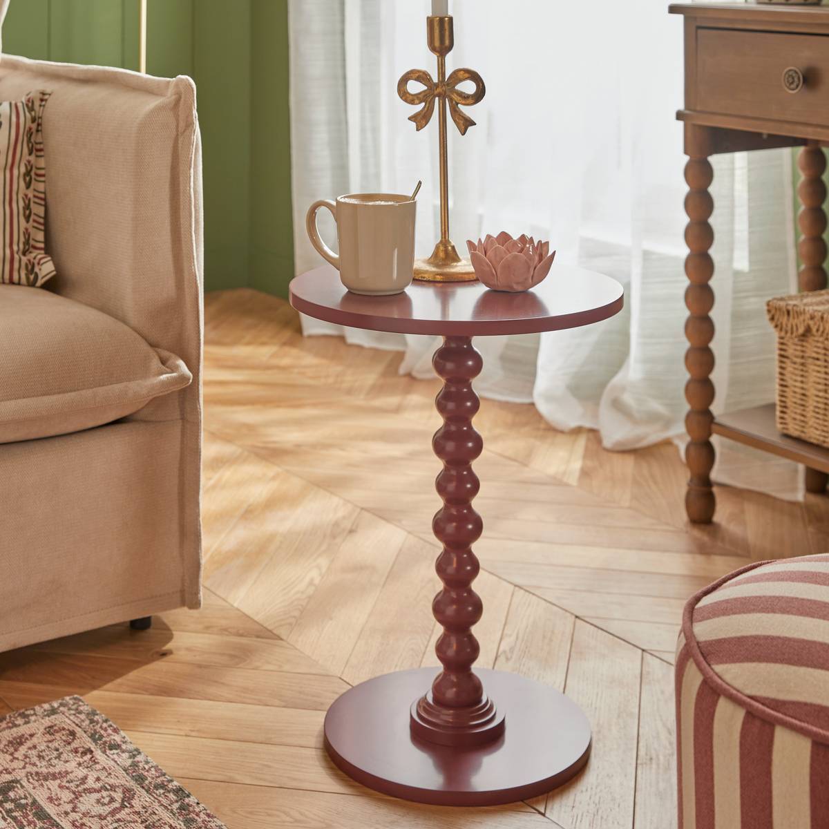 Table d'appoint Alix ronde D.38cm rouge