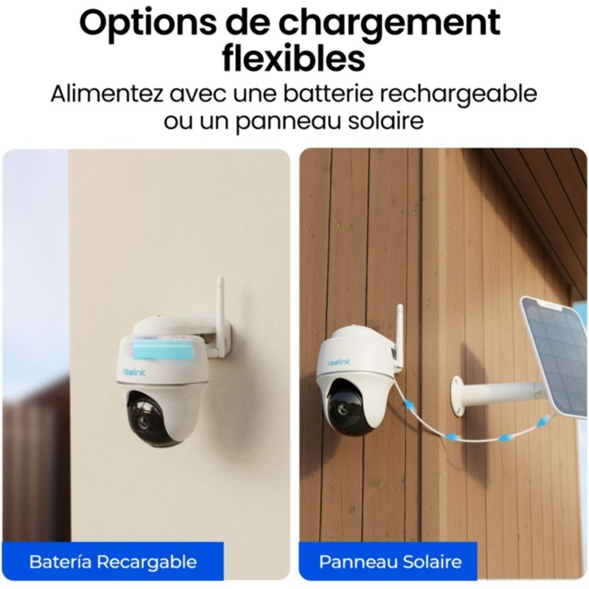 Caméra de surveillance REOLINK B420 + panneau solaire Blanc