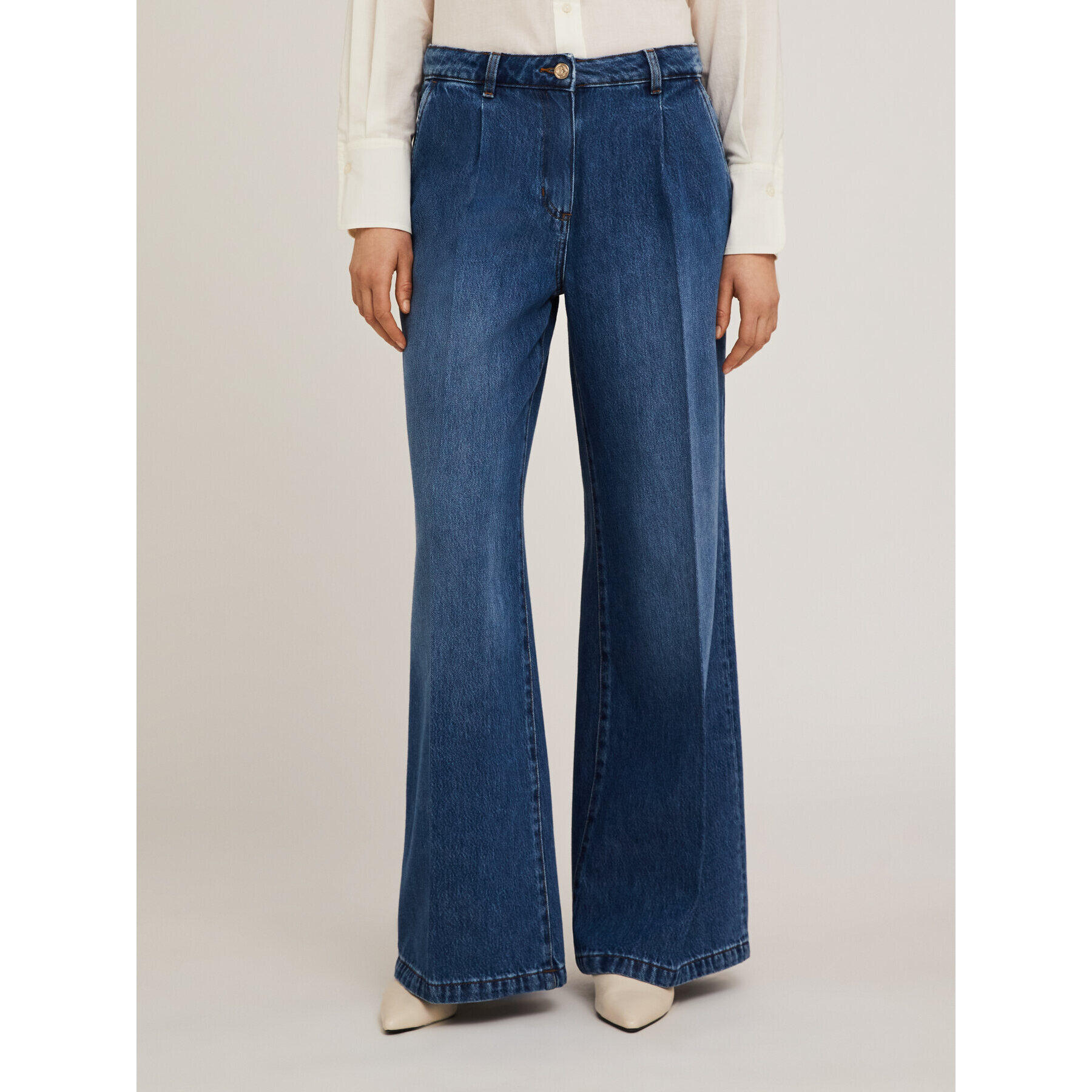 Motivi - Jeans wide slouchy misto lyocell - Blu